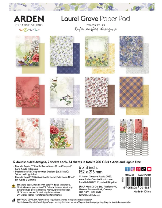 Laurel Grove 6x8 Papers, 24 sheets